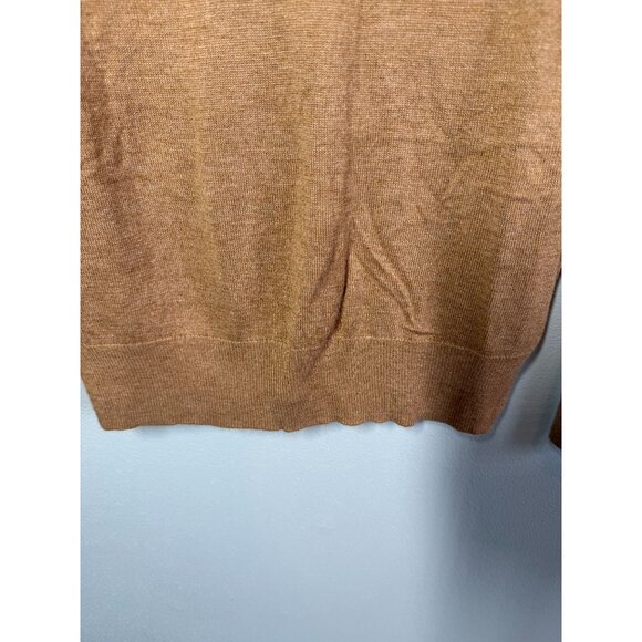 A New Day Womens Cozy Knit Sweater Small Camel Brown V-Neck Minimalist Relaxed - Picture 8 of 10